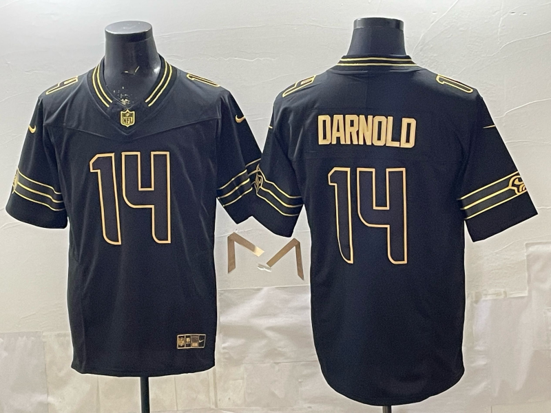 Men 2026 Seattle Seahawks #14 Darnold black Nike Limited NFL Jersey 003